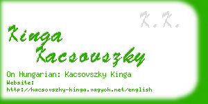 kinga kacsovszky business card